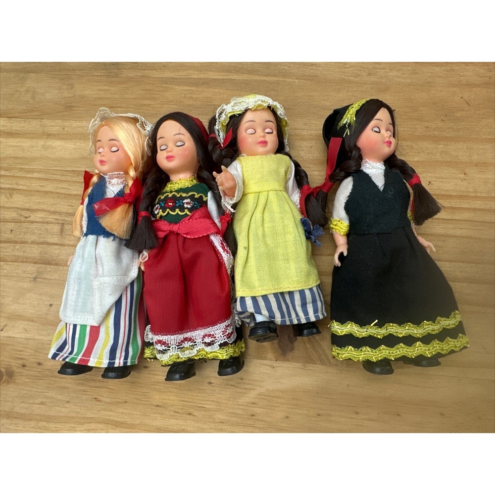 NANCY ANN STORYBOOK Plastic sleepy eye Dolls Country 4 Vintage Gas Station Dolls
